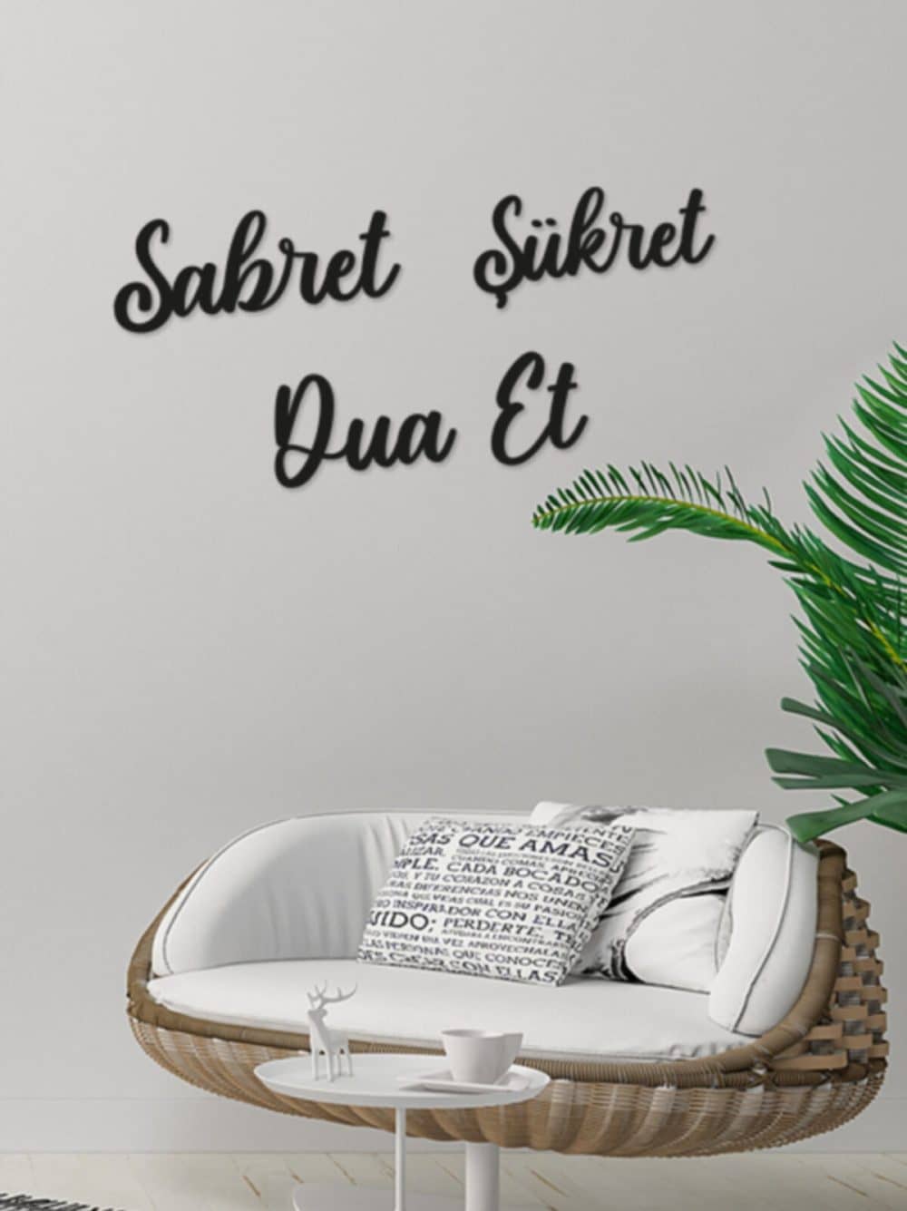 Sabret Şükret Dua Et Ahşap Duvar Dekoru 1