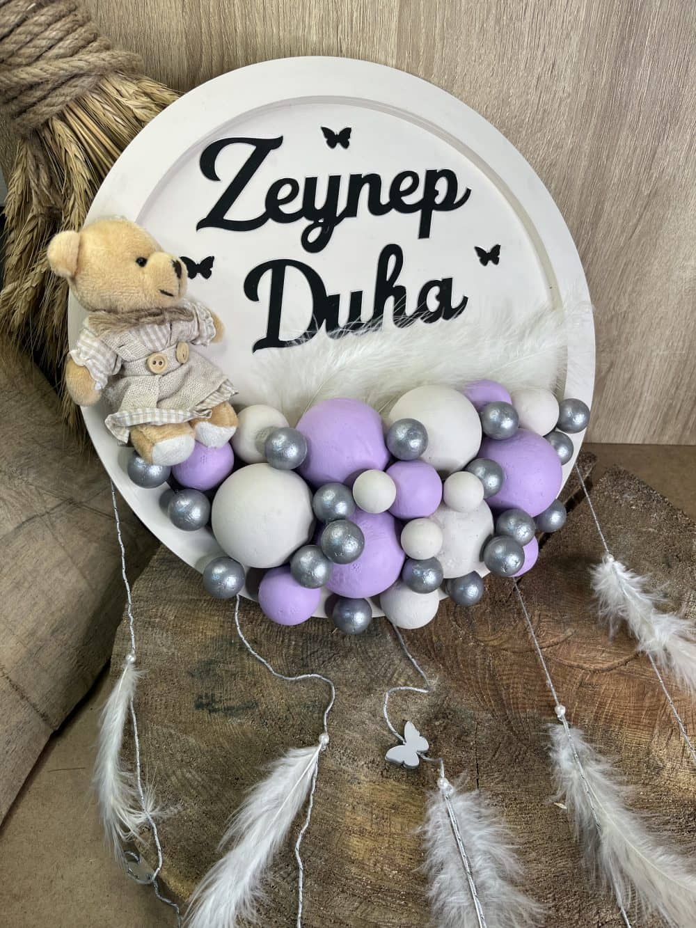 Kız Bebek Ayıcıklı Bubble Kapı Süsü ve Duvar Dekorasyonu 4